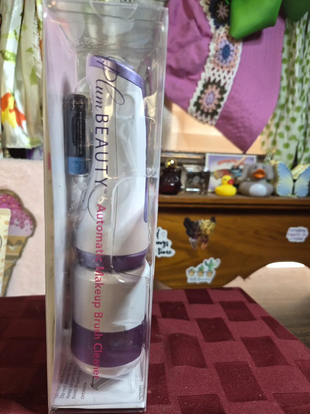 NEW Plum Beauty Automatic Makeup Brush Cleaner - Purple/White